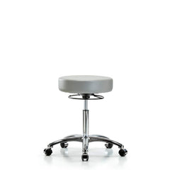 Lab Stool: Vinyl, 25″ Seat Width, 25″ Seat Depth Round Height