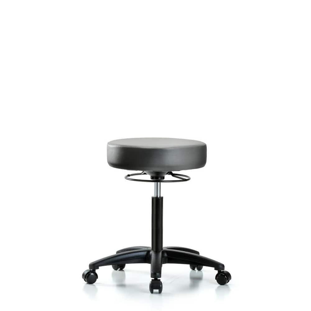 Lab Stool: Vinyl, 25″ Seat Width, 25″ Seat Depth Round Height