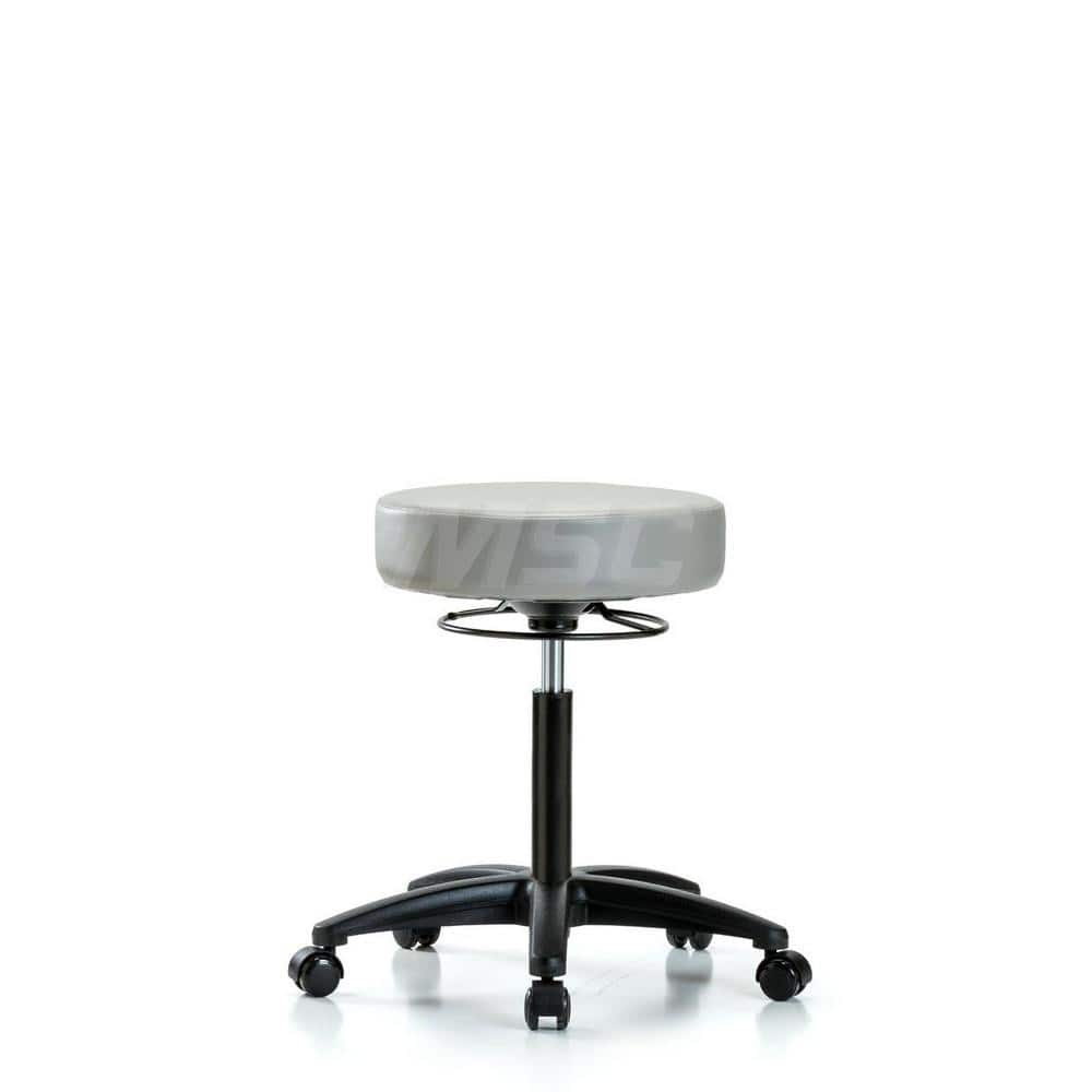 Lab Stool: Vinyl, 25″ Seat Width, 25″ Seat Depth Round Height