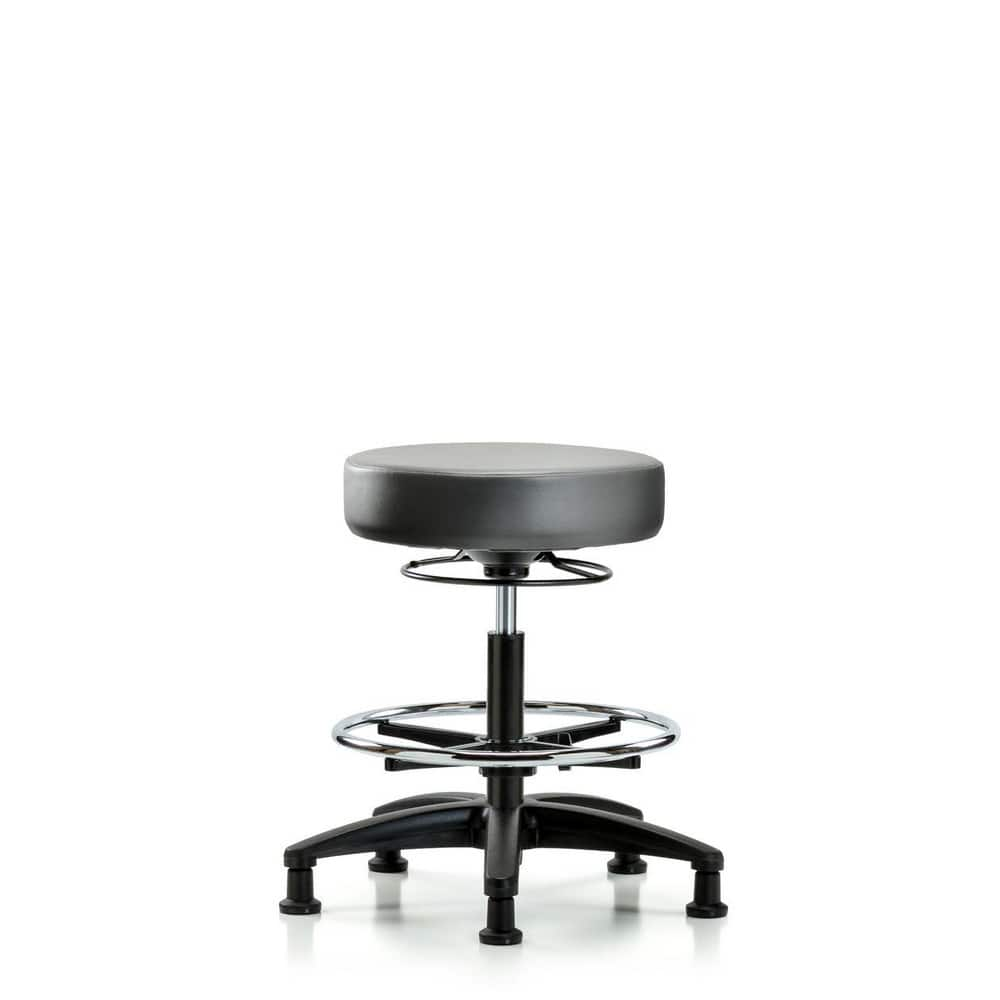 Lab Stool: Vinyl, 25″ Seat Width, 25″ Seat Depth Round Height