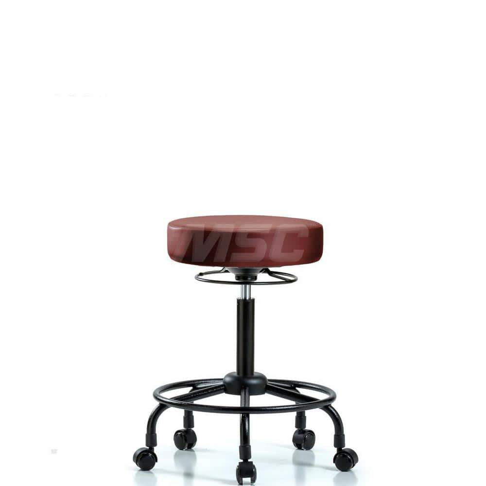 Lab Stool: Vinyl, 25″ Seat Width, 25″ Seat Depth Round Height