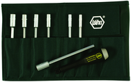 7 Piece - 5; 5.5; 6; 7; 8; 9 & 10mm Interchangeable Metric Nut Driver Blade Set in Canvas Pouch - Eagle Tool & Supply