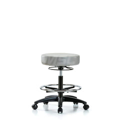 Lab Stool: Vinyl, 25″ Seat Width, 25″ Seat Depth Round Height