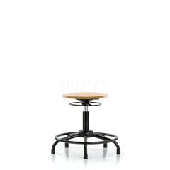 Adjustable Height Swivel Stool: Wood, 25″ Seat Width, 25″ Seat Depth Round Height