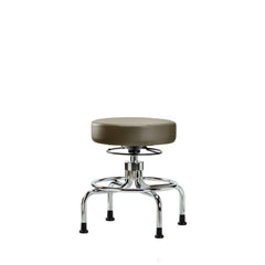 Lab Stool: Vinyl, 25″ Seat Width, 25″ Seat Depth Round Height