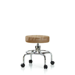 Lab Stool: Vinyl, 25″ Seat Width, 25″ Seat Depth Round Height