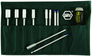 11 Piece - ESD Safe Interchangeable Blade Set - #10895 - Slotted 3.0-6.0; Phillips #0-2 & Inch 3/16-1/2" Nut Drivers In Canvas Pouch - Eagle Tool & Supply