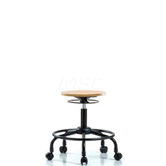 Adjustable Height Swivel Stool: Wood, 25″ Seat Width, 25″ Seat Depth Round Height