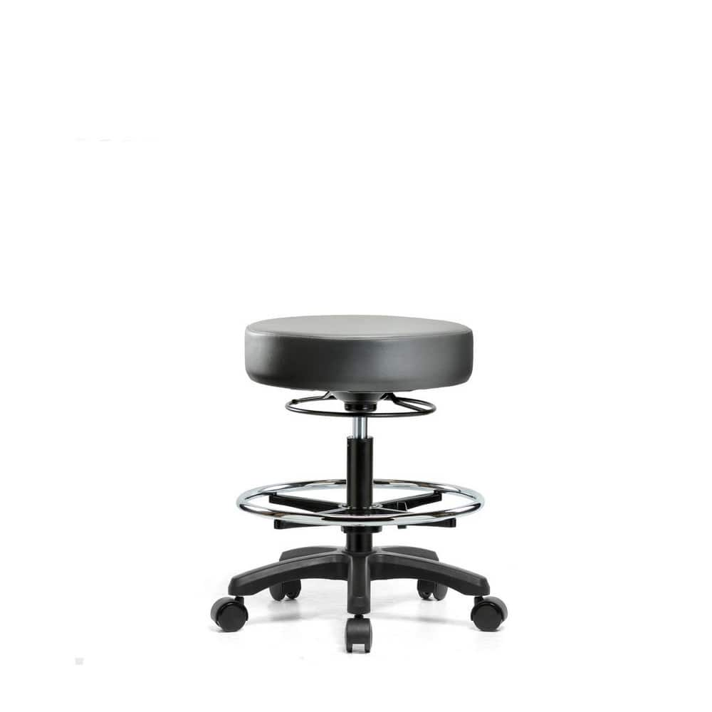 Lab Stool: Vinyl, 25″ Seat Width, 25″ Seat Depth Round Height