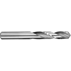 0.75 mm Dia. × 0.75 mm Shank × 4.5 mm Flute Length × 23 mm OAL, 3xD, 145°, Uncoated, 2 Flute, External, Round Solid Carbide Drill - Exact Industrial Supply