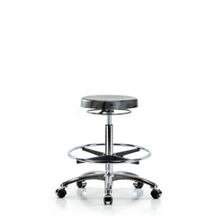 Lab Stool: Polyurethane, 25″ Seat Width, 25″ Seat Depth Round Height