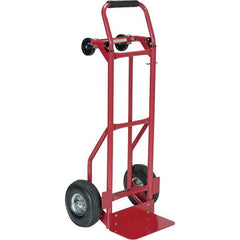 Vestil - 500 Lb Capacity 36" OAH Hand Truck - Dual Grip Handle, Steel, Pneumatic Wheels - Eagle Tool & Supply