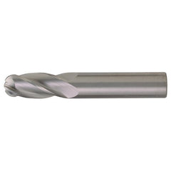 11/64″ Dia. × 3/16″ Shank × 5/8″ DOC × 2″ OAL, Carbide Bright, Spiral , 4 Flute, CW Helix, Round, Ballnose End Mill