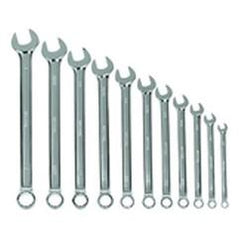 11 Pieces - Chrome - High Polished Wrench Set - 3 /8 - 1" - Eagle Tool & Supply