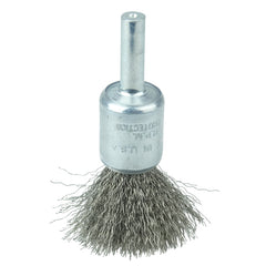 1/2″ Coated Cup Crimped Wire End Brush, .006″ Stainless Steel Fill - Eagle Tool & Supply