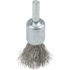 1/2″ Coated Cup Crimped Wire End Brush, .0104″ Stainless Steel Fill - Eagle Tool & Supply