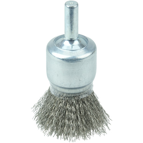 3/4″ Coated Cup Crimped Wire End Brush, .006″ Stainless Steel Fill - Eagle Tool & Supply