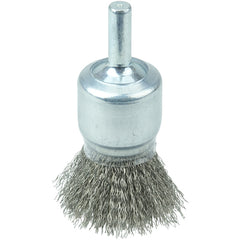 3/4″ Coated Cup Crimped Wire End Brush, .006″ Stainless Steel Fill - Eagle Tool & Supply