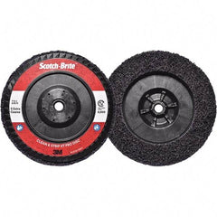 3M - 7" Extra Coarse Grade Silicon Carbide Deburring Disc - 5/8-11 Threaded Center Hole, Quick Change Connection, Purple, 8,600 Max RPM - Eagle Tool & Supply