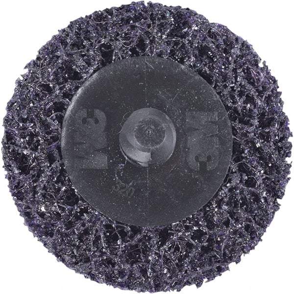3M - 2" Extra Coarse Grade Silicon Carbide Deburring Disc - Hook & Loop Connection, Purple, 18,000 Max RPM - Eagle Tool & Supply
