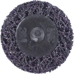 3M - 2" Extra Coarse Grade Silicon Carbide Deburring Disc - Hook & Loop Connection, Purple, 18,000 Max RPM - Eagle Tool & Supply