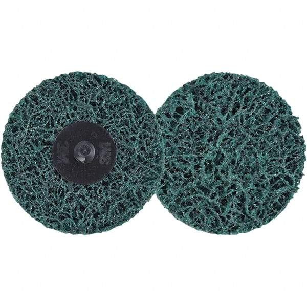 3M - 3" Extra Coarse Grade Aluminum Oxide Deburring Disc - Hook & Loop Connection, Green, 15,000 Max RPM - Eagle Tool & Supply