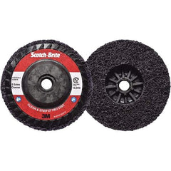 3M - 4-1/2" Extra Coarse Grade Silicon Carbide Deburring Disc - 5/8-11 Threaded Center Hole, Quick Change Connection, Purple, 13,300 Max RPM - Eagle Tool & Supply