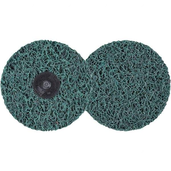 3M - 4" Extra Coarse Grade Aluminum Oxide Deburring Disc - Hook & Loop Connection, Green, 11,000 Max RPM - Eagle Tool & Supply