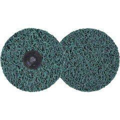 3M - 4" Extra Coarse Grade Aluminum Oxide Deburring Disc - Hook & Loop Connection, Green, 11,000 Max RPM - Eagle Tool & Supply