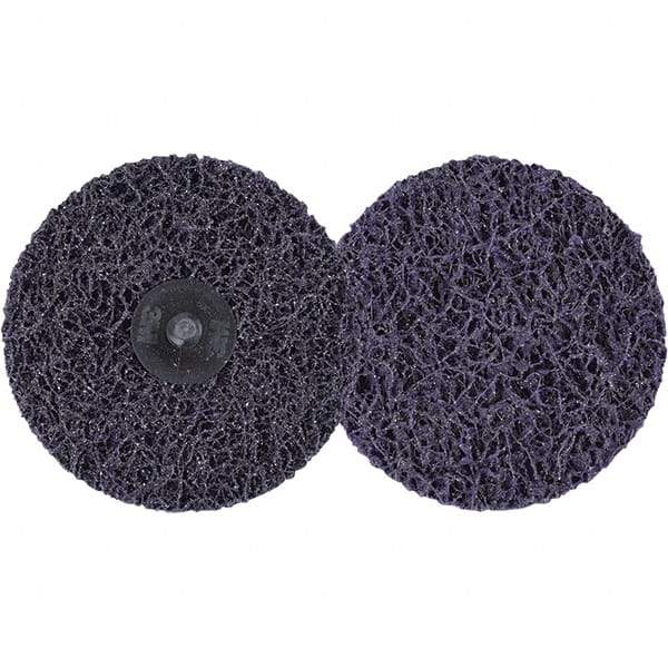 3M - 4" Extra Coarse Grade Silicon Carbide Deburring Disc - Hook & Loop Connection, Purple, 11,000 Max RPM - Eagle Tool & Supply