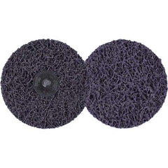 3M - 4" Extra Coarse Grade Silicon Carbide Deburring Disc - Hook & Loop Connection, Purple, 11,000 Max RPM - Eagle Tool & Supply