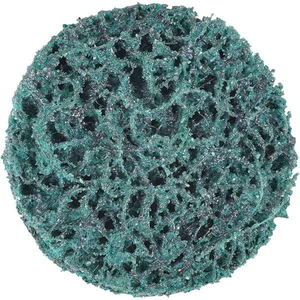 3M - 2" Extra Coarse Grade Aluminum Oxide Deburring Disc - Hook & Loop Connection, Green, 18,000 Max RPM - Eagle Tool & Supply