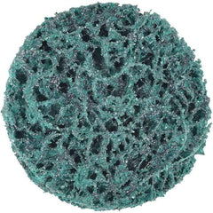3M - 2" Extra Coarse Grade Aluminum Oxide Deburring Disc - Hook & Loop Connection, Green, 18,000 Max RPM - Eagle Tool & Supply
