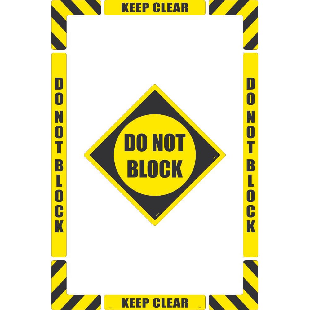 NMC - Adhesive Backed Floor Signs; Message Type: Accident Prevention ; Graphic Type: None ; Message or Graphic: Message Only ; Legend: Do Not Block ; Color: Black; Yellow ; Special Color Properties: No Special Properties - Exact Industrial Supply