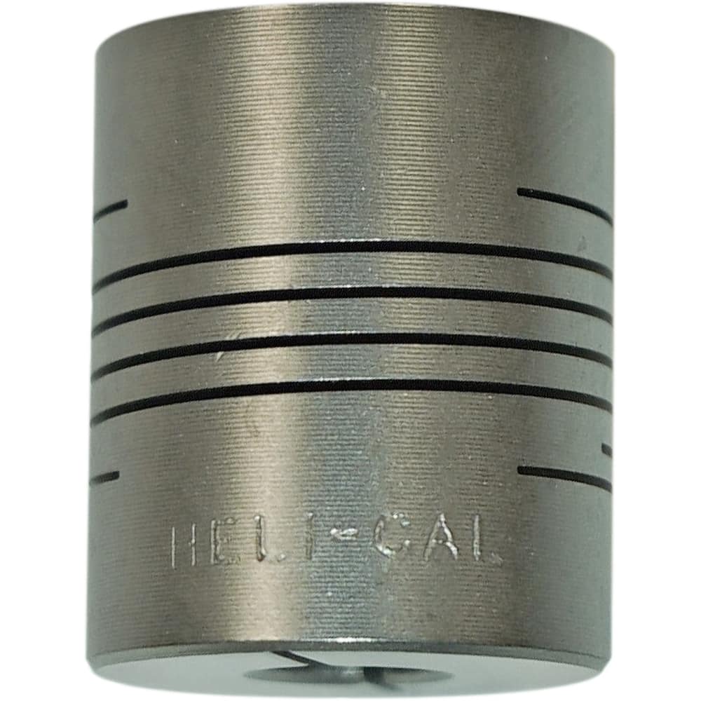 Heli-Cal - Flexible Coupling; Type: Set Screw Hub ; Maximum Bore Diameter (Inch): .313 ; Minimum Bore Diameter (Decimal Inch): 0.2500 ; Outside Diameter (Inch): 3/4 ; Overall Length (Inch): 3/4 ; Material: Aluminum - Exact Industrial Supply