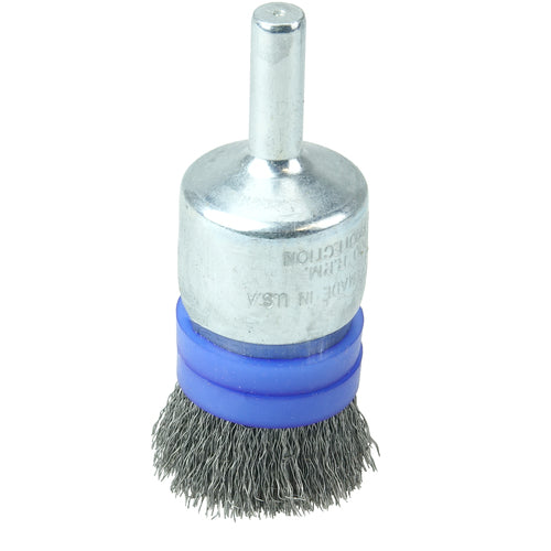 3/4″ Banded Crimped Wire End Brush, .006″ Steel Fill - Eagle Tool & Supply