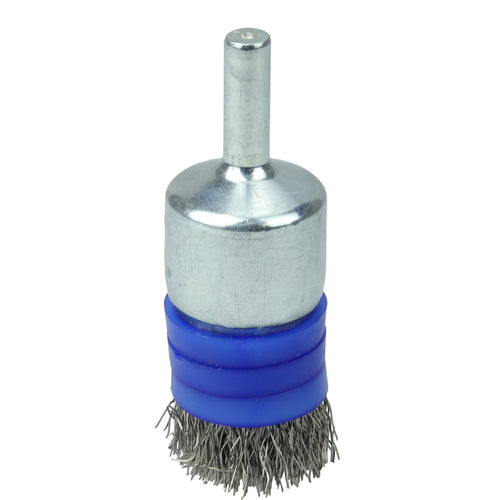 3/4″ Banded Crimped Wire End Brush, .0104″ Stainless Steel Fill - Eagle Tool & Supply