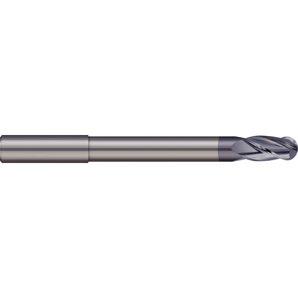 Micro 100 - 3/8" Diam, 3/4" LOC, 4 Flute Solid Carbide Ball End Mill - Exact Industrial Supply