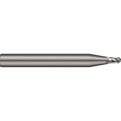 Micro 100 - Ball End Mills; Mill Diameter (Decimal Inch): 0.0400 ; Number of Flutes: 3 ; Length of Cut (Decimal Inch): 0.0600 ; Material: Solid Carbide ; Overall Length (Inch): 1-1/2 ; Overall Length (Decimal Inch): 1.50000 - Exact Industrial Supply