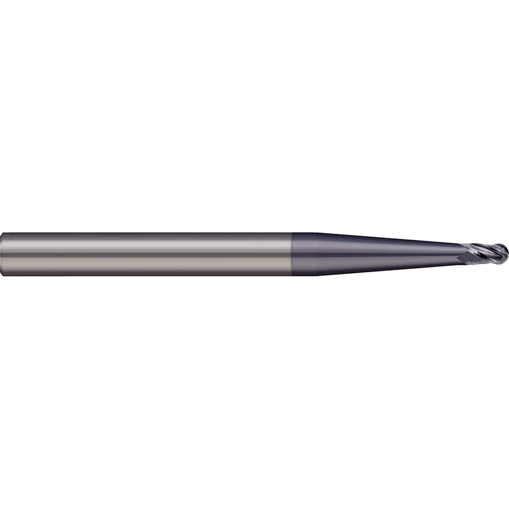 Micro 100 - 5/64" Diam, 0.188" LOC, 3 Flute Solid Carbide Ball End Mill - Exact Industrial Supply