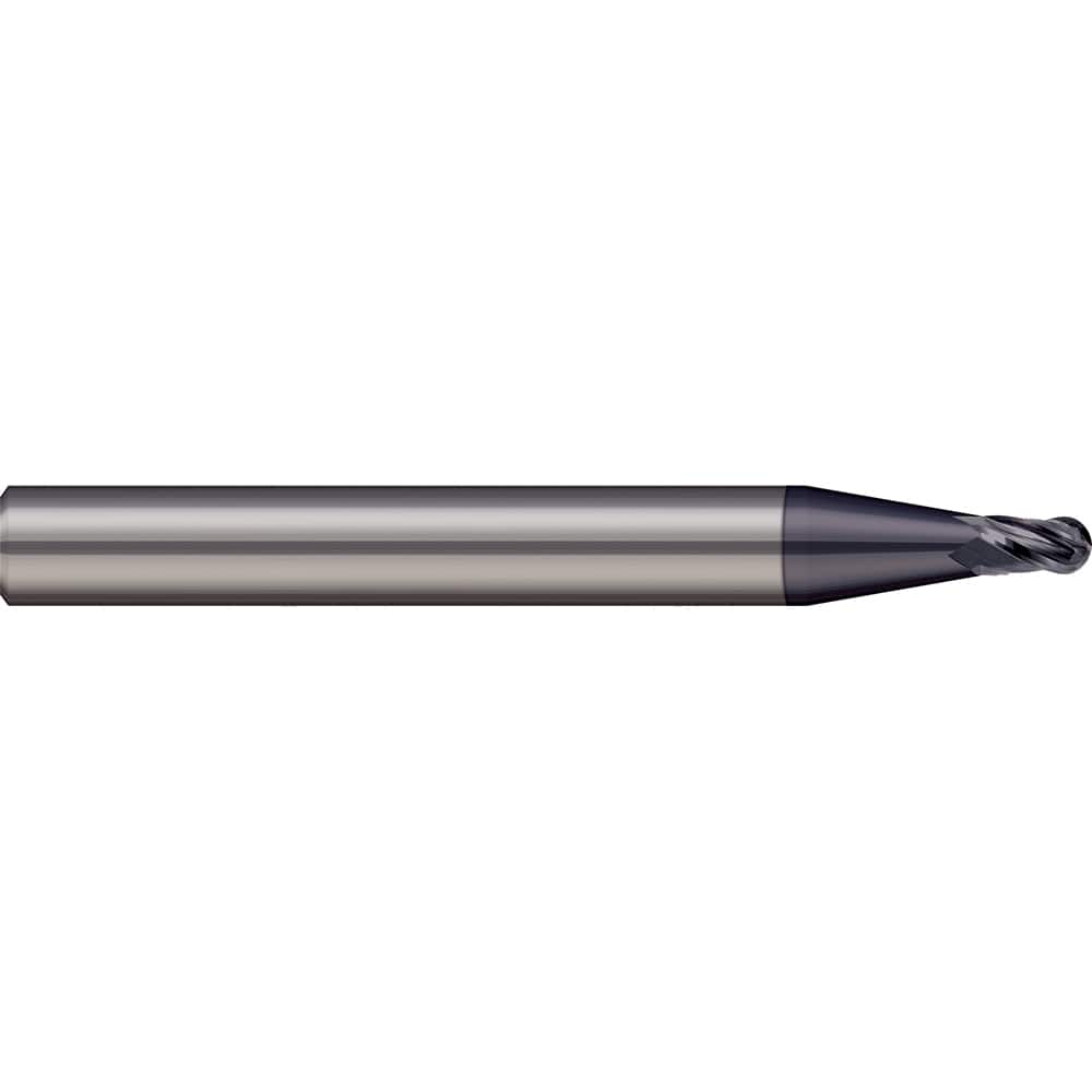 Micro 100 - Ball End Mills; Mill Diameter (Decimal Inch): 0.0450 ; Number of Flutes: 2 ; Length of Cut (Decimal Inch): 0.0680 ; Material: Solid Carbide ; Overall Length (Inch): 1-1/2 ; Overall Length (Decimal Inch): 1.50000 - Exact Industrial Supply