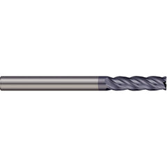 Corner Radius End Mill: 5/16″ Dia, 1-1/8″ LOC, 0.02″ Radius, 5 Flutes, Solid Carbide 3″ OAL, 5/16″ Shank Dia, 38 ° Helix, nACRo Coated, Corner Radius End
