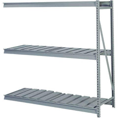 Lyon - 3 Shelf Add-On Ribbed Steel Shelving - 10,000 Lb Capacity, 96" Wide x 84" High x 48" Deep, Dove Gray - Eagle Tool & Supply