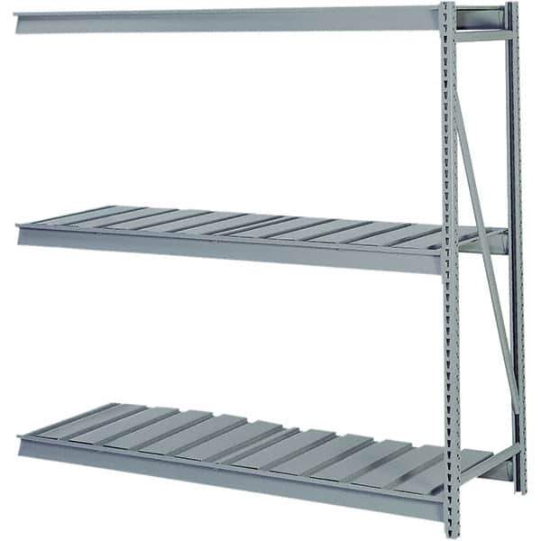 Lyon - 4 Shelf Add-On Ribbed Steel Shelving - 10,000 Lb Capacity, 72" Wide x 96" High x 36" Deep, Dove Gray - Eagle Tool & Supply