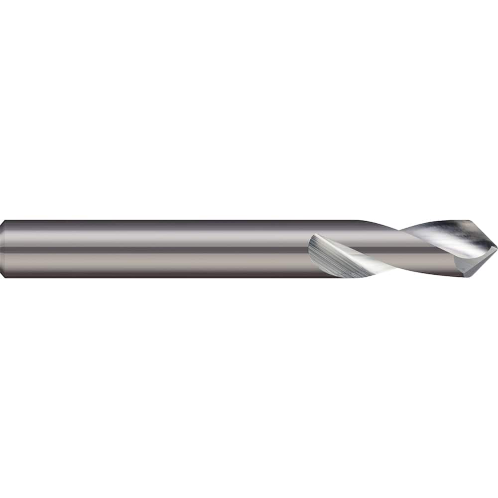 Micro 100 - 1/2" Body Diam, 82°, 2-1/2" OAL, 2-Flute Solid Carbide Spotting Drill - Exact Industrial Supply