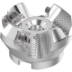 Seco - 2" Cut Diam, 3/4" Arbor Hole, 0.236" Max Depth of Cut, 48° Indexable Chamfer & Angle Face Mill - 4 Inserts, SN.. Insert, Right Hand Cut, 4 Flutes, Through Coolant, Series R220.54 - Eagle Tool & Supply