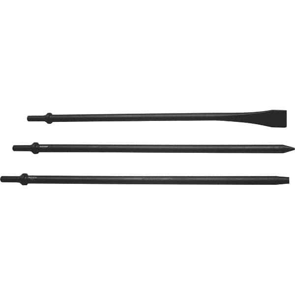 Mayhew - 1-1/8" Head Width, 18" OAL, Long Punch & Scraper Set - Round Drive, Round Shank, Steel - Eagle Tool & Supply