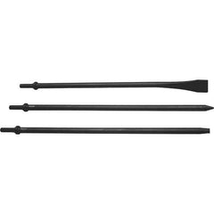 Mayhew - 1-1/8" Head Width, 18" OAL, Long Punch & Scraper Set - Round Drive, Round Shank, Steel - Eagle Tool & Supply