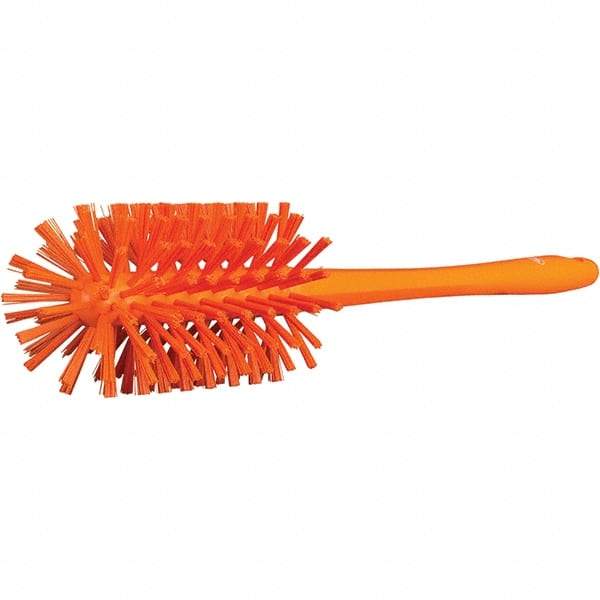 Vikan - 3-1/2" Diam Polyester Bottle Brush - 16-7/8" OAL, 6-1/4" Head Length, Polypropylene Handle - Eagle Tool & Supply