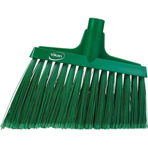 Vikan - 11-1/2" Wide, Green Polyester Bristles, Angled Broom - Flagged, Water Resistant - Eagle Tool & Supply